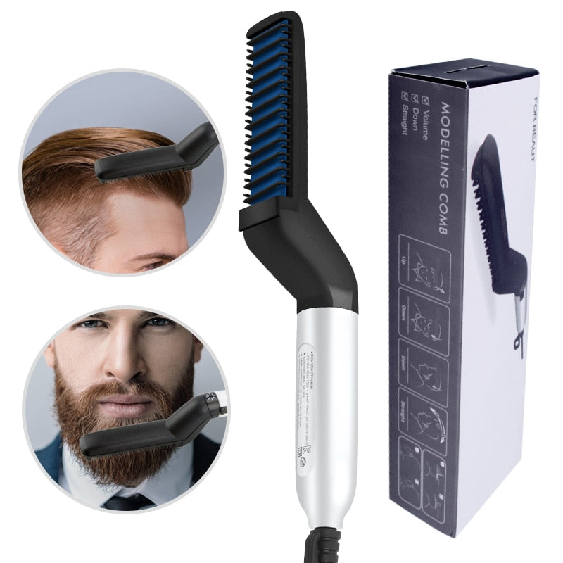Multifunctional Hair Comb Brush Beard Straightener