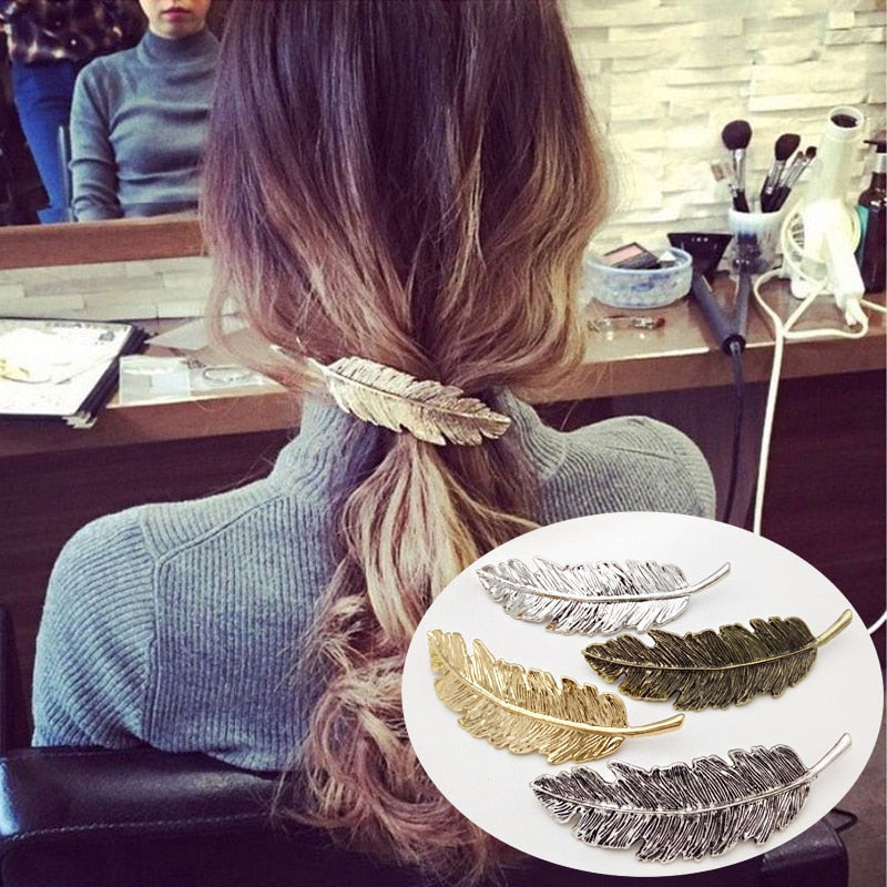 Metal Leaf Hair Clip