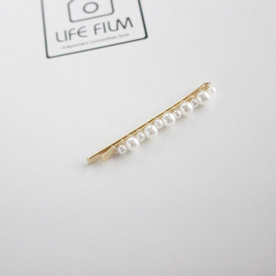 Pearl Metal Crystal  Hair Clip