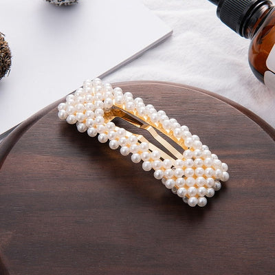 Pearl Metal Crystal  Hair Clip