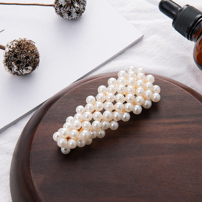 Pearl Metal Crystal  Hair Clip